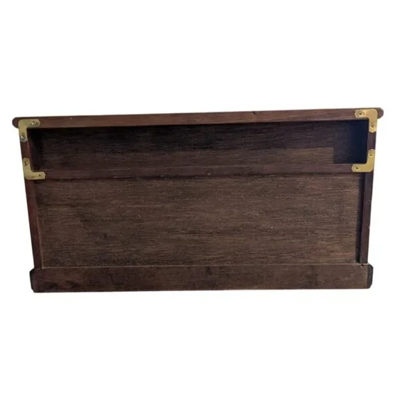 Vintage Mele Wooden Jewelry Box trinket 9 Drawers Lined Japan